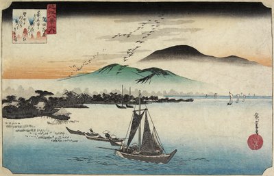 Oche in Ritorno a Katada, c. 1834 da Utagawa Hiroshige
