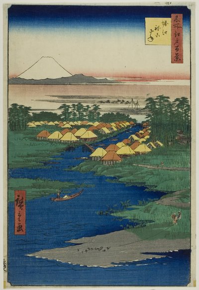 Horie e Nekozane, dalla serie "Cento vedute famose di Edo (Meisho Edo hyakkei)". da Utagawa Hiroshige
