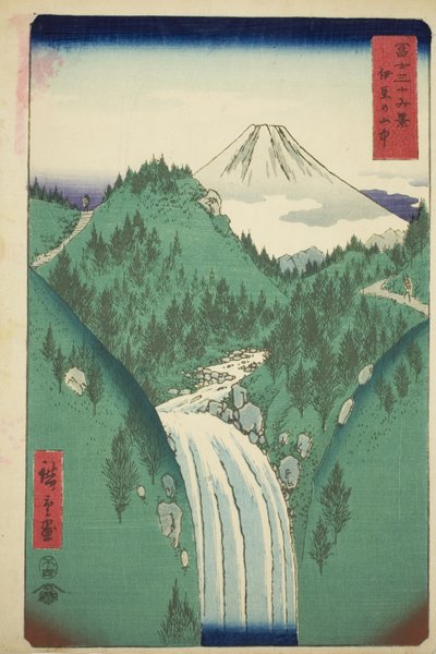 Nelle Montagne della Provincia di Izu (Izu no sanchu), dalla serie "Trentasei Vedute del Monte Fuji (Fuji sanjurokkei)" da Utagawa Hiroshige
