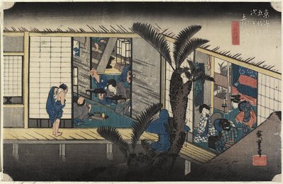 Locanda con Cameriere, Akasaka da Utagawa Hiroshige