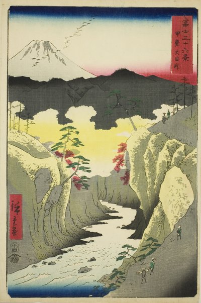 Passo Inume nella Provincia di Kai (Kai Inume toge), dalla serie "Trentasei Vedute del Monte Fuji (Fuji sanjurokkei)" da Utagawa Hiroshige