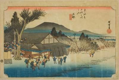 Ishibe: Villaggio di Megawa, dalla serie "Le cinquantatré stazioni del Tokaido" da Utagawa Hiroshige