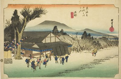 Ishibe: Villaggio di Megawa, dalla serie "Le cinquantatré stazioni del Tokaido" da Utagawa Hiroshige