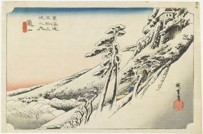 Kameyama--Bel Tempo dopo la Neve, c.1833 da Utagawa Hiroshige