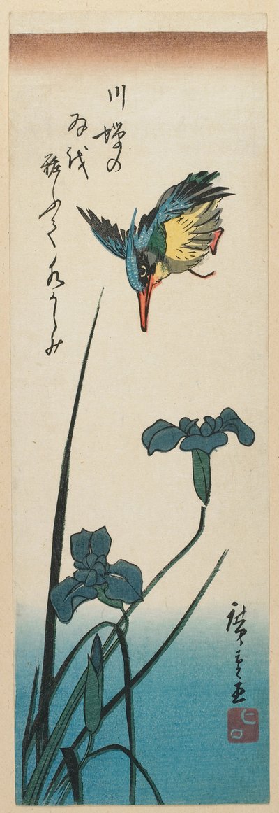 Eisvogel und Iris da Utagawa Hiroshige
