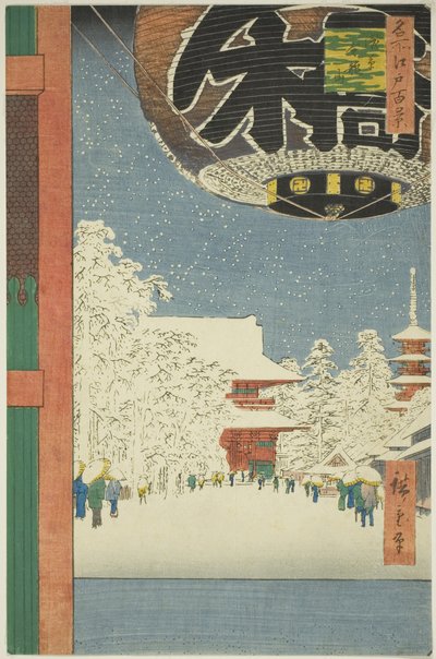 Tempio di Kinryuzan ad Asakusa (Asakusa Kinryuzan), dalla serie Cento famosi luoghi di Edo (Meisho Edo hyakkei) da Utagawa Hiroshige