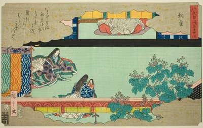 Kiritsubo, dalla serie "Cinquantaquattro capitoli del racconto di Genji (Genji monogatari gojuyonjo)" da Utagawa Hiroshige