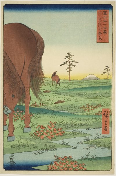 Pianura di Kogane nella provincia di Shimosa (Shimosa Koganehara), dalla serie "Trentasei vedute del Monte Fuji (Fuji sanjurokkei)" da Utagawa Hiroshige