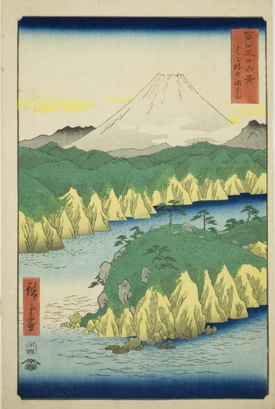Lago a Hakone (Hakone no kosui), dalla serie "Trentasei vedute del Monte Fuji (Fuji sanjurokkei)" da Utagawa Hiroshige