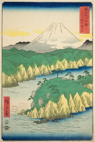 Lago a Hakone, dalla serie "Trentasei vedute del Monte Fuji" da Utagawa Hiroshige