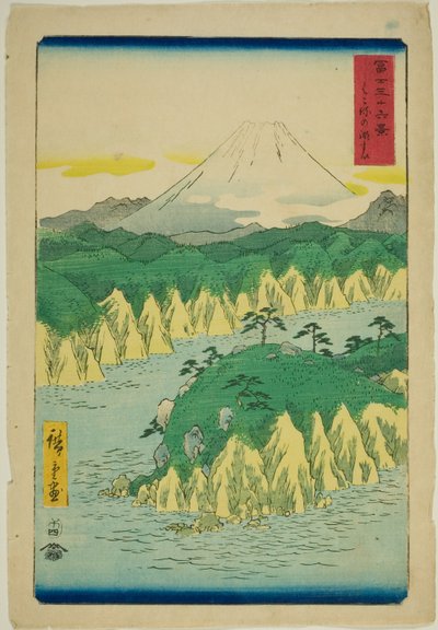 Lago a Hakone (Hakone no kosui), dalla serie "Trentasei vedute del Monte Fuji (Fuji sanjurokkei)" da Utagawa Hiroshige