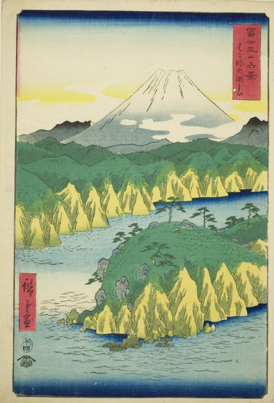 Lago a Hakone (Hakone no kosui), dalla serie "Trentasei vedute del Monte Fuji (Fuji sanjurokkei)" da Utagawa Hiroshige