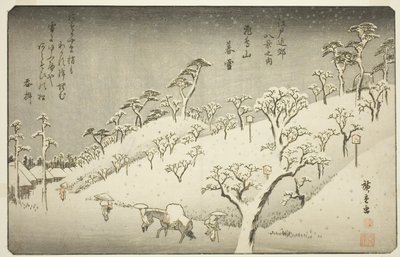 Neve persistente ad Asukayama, dalla serie "Otto vedute nei dintorni di Edo" da Utagawa Hiroshige