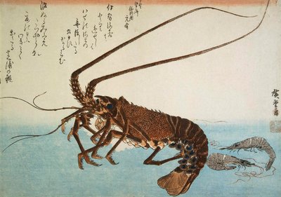 Aragosta e gamberi da Utagawa Hiroshige