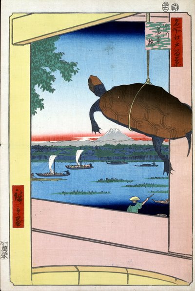 Ponte Mannen e il distretto di Fukagawa Cento famose vedute di Edo, 1856-1858 da Utagawa Hiroshige