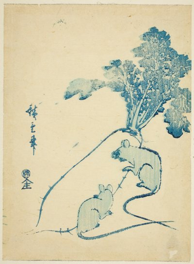 Topi e ravanello da Utagawa Hiroshige