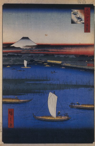 Mitsumata Wakarenofuchi Cento famosi vedute di Edo, 1856-1858 da Utagawa Hiroshige