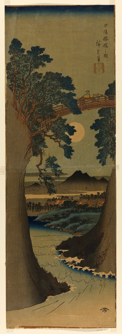 Ponte delle scimmie nella provincia di Kai da Utagawa Hiroshige