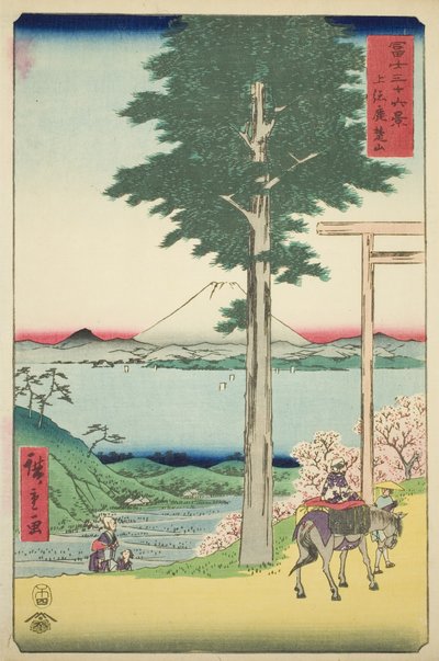 Monte Kano nella provincia di Kazusa (Kazusa Rokusozan), dalla serie "Trentasei vedute del Monte Fuji (Fuji sanjurokkei)" da Utagawa Hiroshige