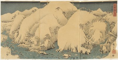Montagna e fiume al Passo di Kiso, agosto 1857 da Utagawa Hiroshige
