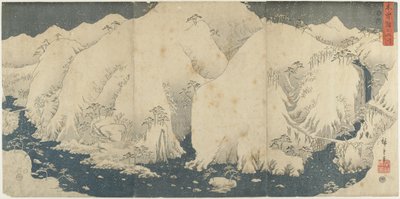 Montagna e fiume al Passo di Kiso, agosto 1857 da Utagawa Hiroshige