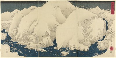 Montagna e fiume sulla strada di Kiso (Kisoji no yamakawa) da Utagawa Hiroshige