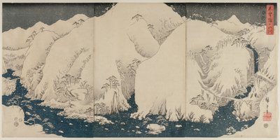 Montagna e fiume lungo la strada del Kiso da Utagawa Hiroshige