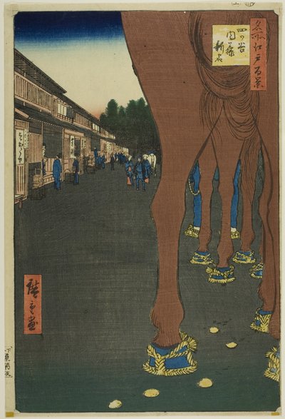 Naito Shinjuku a Yotsuya (Yotsuya Naito Shinjuku), dalla serie "Cento vedute famose di Edo (Meisho Edo hyakkei)". da Utagawa Hiroshige