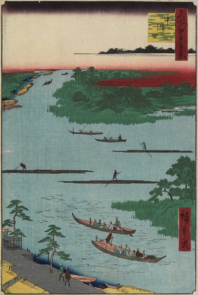 Foce del fiume Nakagawa, marzo 1857 da Utagawa Hiroshige