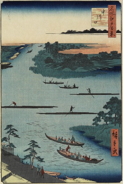 Foce del fiume Nakagawa, marzo 1857 da Utagawa Hiroshige