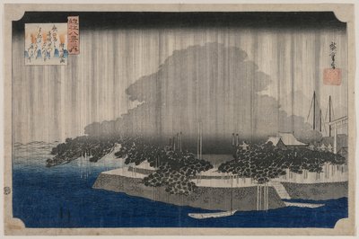 Pioggia notturna a Karasaki, dalla serie Otto vedute di Omi, c. 1835 da Utagawa Hiroshige