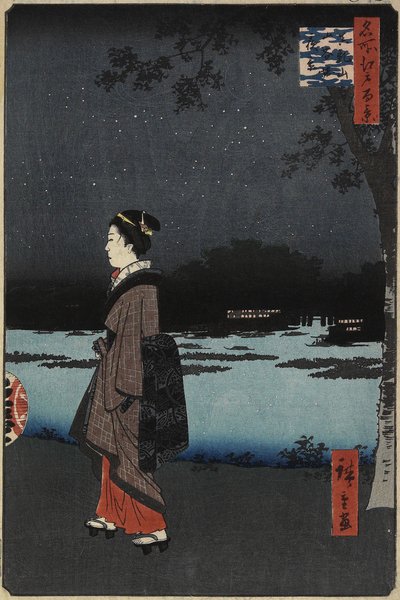 Vista Notturna del Canale di Sanya, Collina di Matsuchi, agosto 1857 da Utagawa Hiroshige
