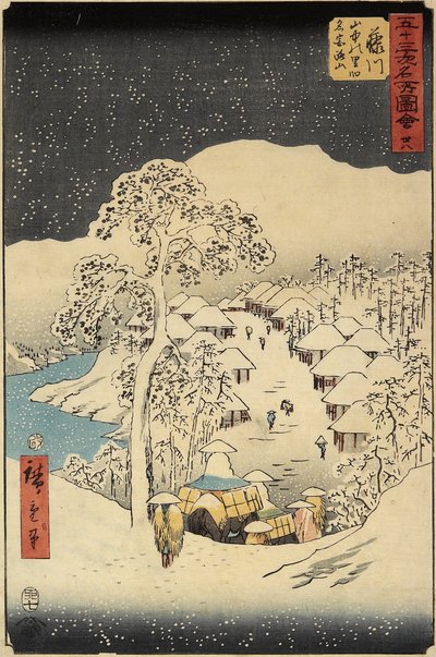 No.38 Villaggio di Nakayama a Fujikawa, luglio 1855 da Utagawa Hiroshige