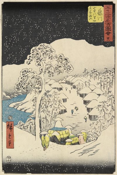 No.38 Villaggio di Yamanaka a Fujikawa, luglio 1855 da Utagawa Hiroshige
