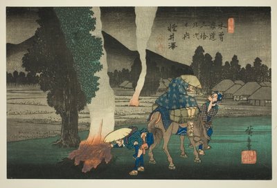 N. 19: Karuizawa, dalla serie "Sessantanove stazioni del Kisokaido (Kisokaido rokujukyu tsugi no uchi)" da Utagawa Hiroshige