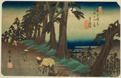 No. 26: Mochizuki, dalla serie "Sessantanove Stazioni del Kisokaido (Kisokaido rokujukyu tsugi no uchi)" da Utagawa Hiroshige