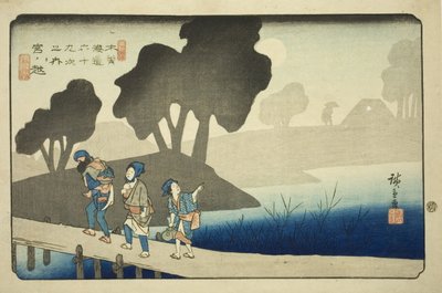 No. 37: Miyanokoshi, dalla serie "Sessantanove stazioni del Kisokaido" da Utagawa Hiroshige