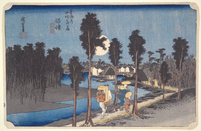 Numazu, Crepuscolo giallo dalla serie Cinquantatré stazioni del Tokaido da Utagawa Hiroshige