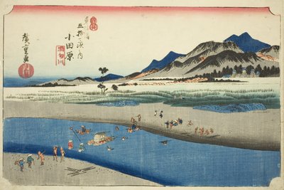 Odawara: Il fiume Sakawa, dalla serie "Le Cinquantatré Stazioni della Strada Tokaido" da Utagawa Hiroshige