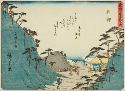 Okabe: Veduta del Monte Utsu, dalla serie "Cinquantaquattro stazioni del Tokaido" da Utagawa Hiroshige