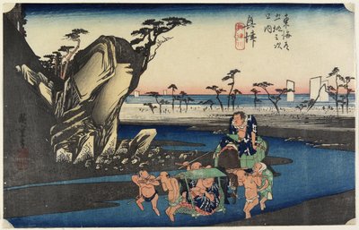 Fiume Okitsu a Okitsu da Utagawa Hiroshige