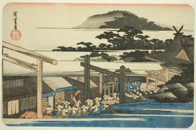 Recinti del santuario Shiba Shinmei, dalla serie "Luoghi famosi della capitale orientale" da Utagawa Hiroshige