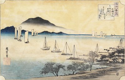 Vele di ritorno a Yabase, c. 1834 da Utagawa Hiroshige