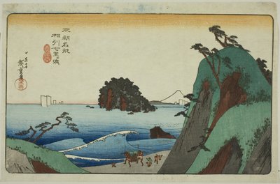 Shichirigahama nella provincia di Sagami (Soshu Shichirigahama), dalla serie "Luoghi famosi del Giappone (Honcho meisho)" da Utagawa Hiroshige
