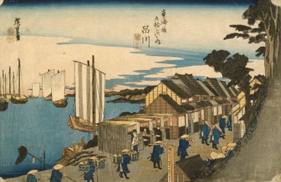 Shinagawa: Partenza di un Daimy dalla serie 53 Stazioni del Tokaido, 1831-4 da Utagawa Hiroshige