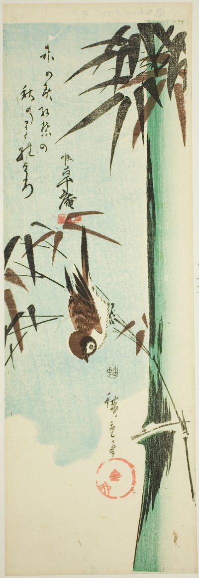 Passero e bambù da Utagawa Hiroshige