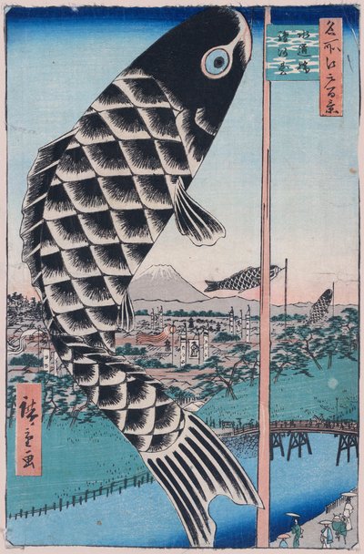 Ponte Suido e Surugadai Cento Vedute Famose di Edo da Utagawa Hiroshige