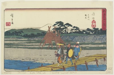 Banca di Suruga del Fiume O_i a Shimada, 1841-1842 da Utagawa Hiroshige