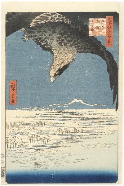 Susaki e la pianura di Jmantsubo vicino a Fukagawa dalla serie Cento famose vedute di Edo, 1857 da Utagawa Hiroshige