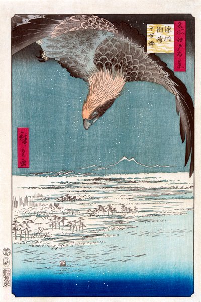 Susaki e la pianura di Jumantsubo vicino a Fukagawa da Utagawa Hiroshige